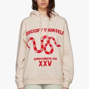 ❤️GUCCI❤️Guccify Yourself Snake Serpent White Oversized Hoodie Sweater